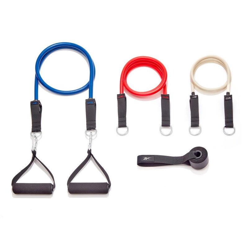 【Reebok】Resistance Tube Set 可調式拉力繩組 - 運動/健身器材 - 塑膠 多色