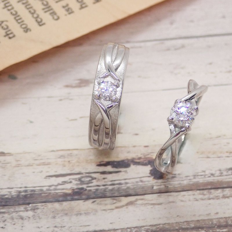 [Bifa Life] Sterling Silver Couple Ring—Sentimental 925 Sterling Silver Handmade Silver Jewelry - แหวนคู่ - เงิน สีเงิน