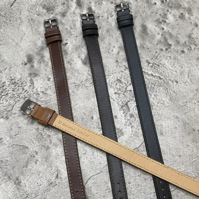 Timeless small size retro military style pure cowhide watch strap 10/12/14MM - Watchbands - Genuine Leather Multicolor