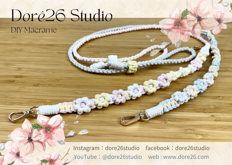 Doré26 DIY Woven Phone Lanyard / ID Badge Lanyard, Adjustable Length - Knitting, Embroidery, Felted Wool & Sewing - Cotton & Hemp 