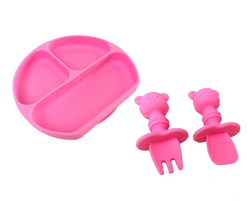 Babies learn to separate the plate group-- (table+cutlery) - Children's Tablewear - Silicone 