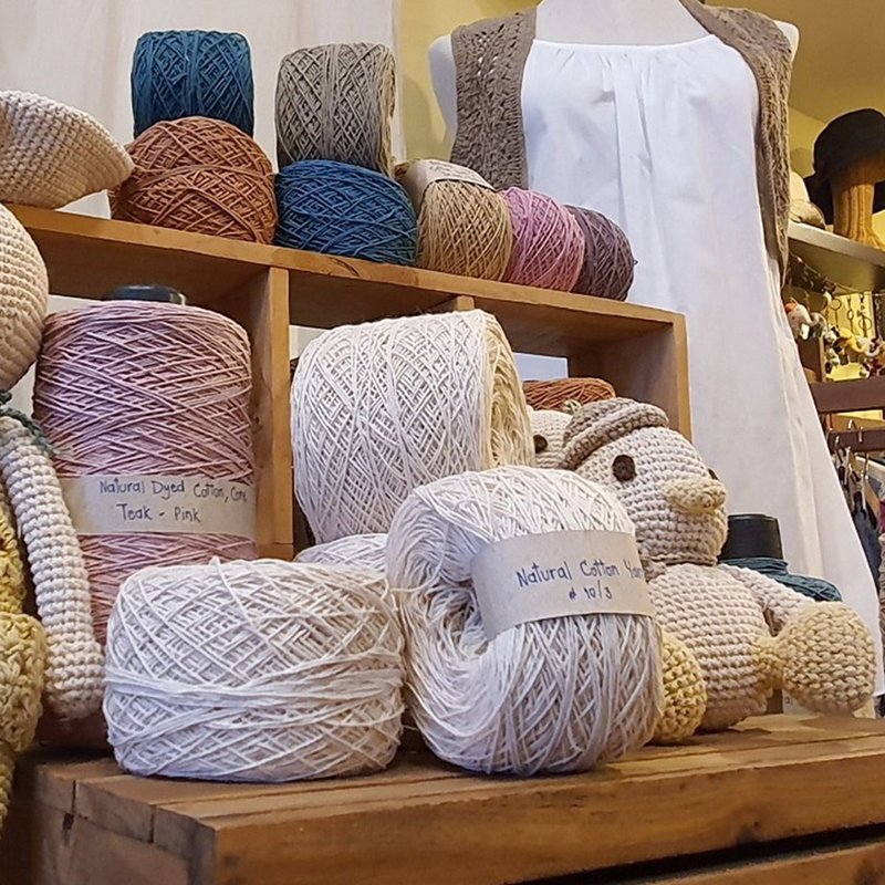 Raw Cotton Yarn, Natural, Off white, Cream - 編織/刺繡/羊毛氈/縫紉 - 棉．麻 白色