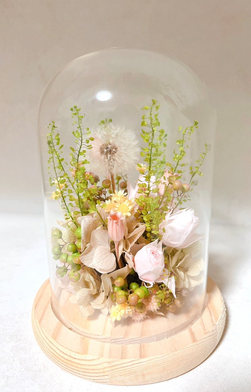 Preserved Flower Glass Bell Jar_Dandelion Garden feels ethereal and natural - ของวางตกแต่ง - พืช/ดอกไม้ หลากหลายสี