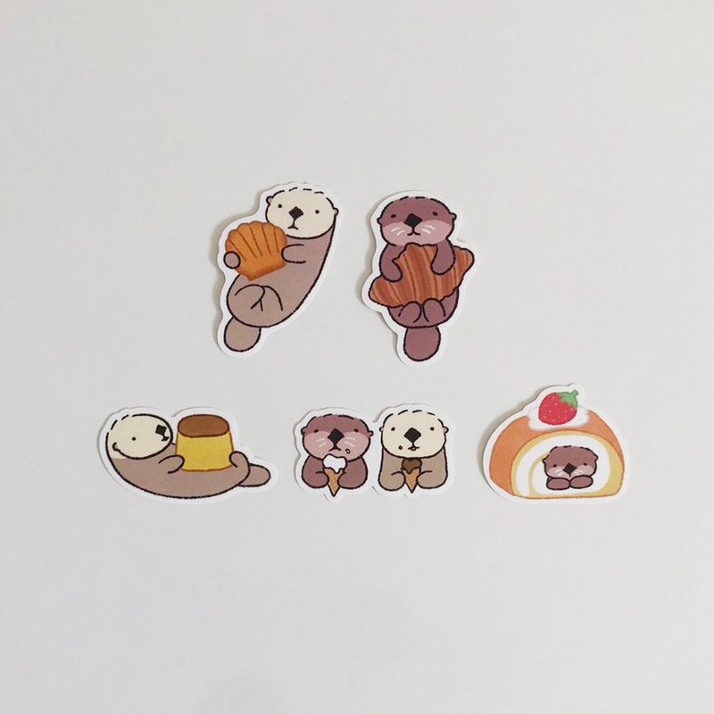 Sea Otter Mibao Waterproof Stickers - Dessert Series - Stickers - Paper 