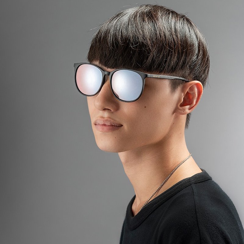 Classic Matte Black Frame | CRYSTAL Brightening Sunglasses | 18A02 - แว่นกันแดด - แก้ว สีดำ