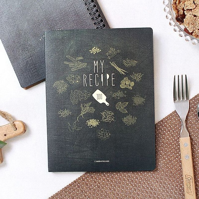 bookfriends- universal recipe notebook - dark green, BZC29277 - สมุดบันทึก/สมุดปฏิทิน - กระดาษ สีดำ