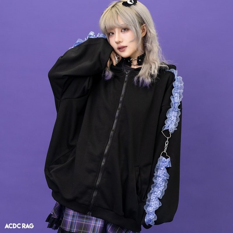 危險情人寬鬆連帽外套ACDC RAG台灣代理JA0605 - 女大衣/外套 - 其他材質 紫色
