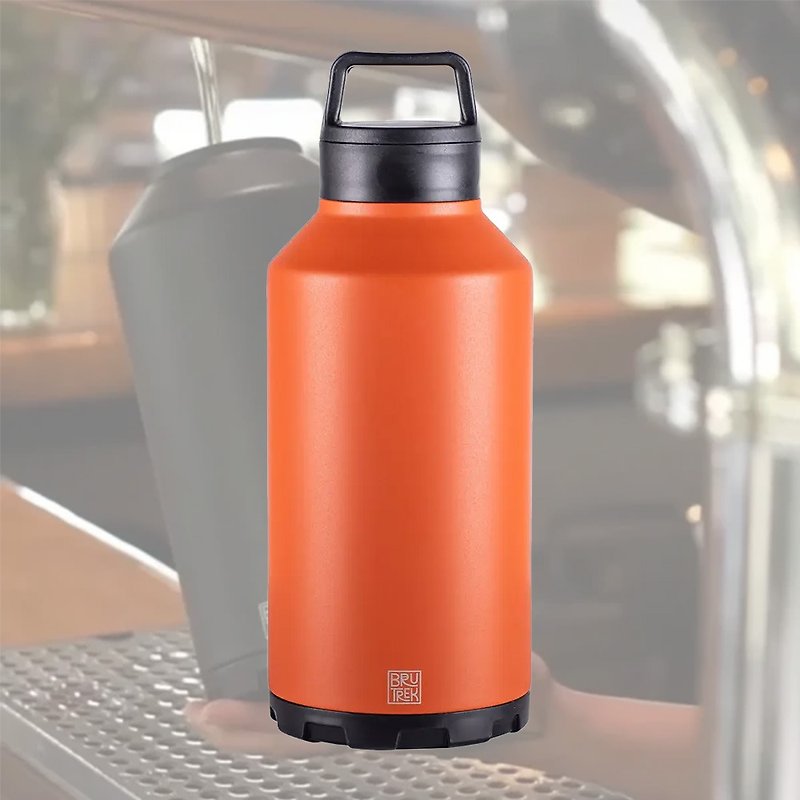 Planetary Design Double Cap Vacuum Thermos Bottle BruTrekker Bottle GR1064 - Coffee Pots & Accessories - Stainless Steel Red