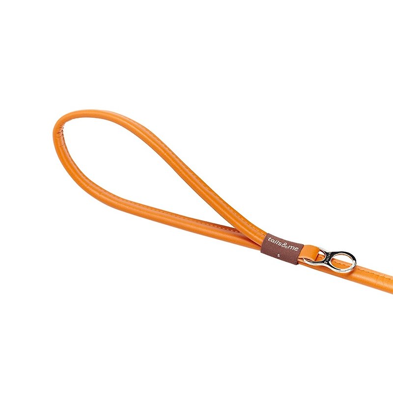 [tail and me] natural concept leather leash autumn maple orange S - ปลอกคอ - หนังเทียม สีส้ม