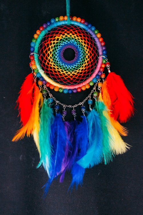 Mr.SkullyPop 純手工捕夢網 Handmade Dreamcatcher-【環繞在彩虹之中】