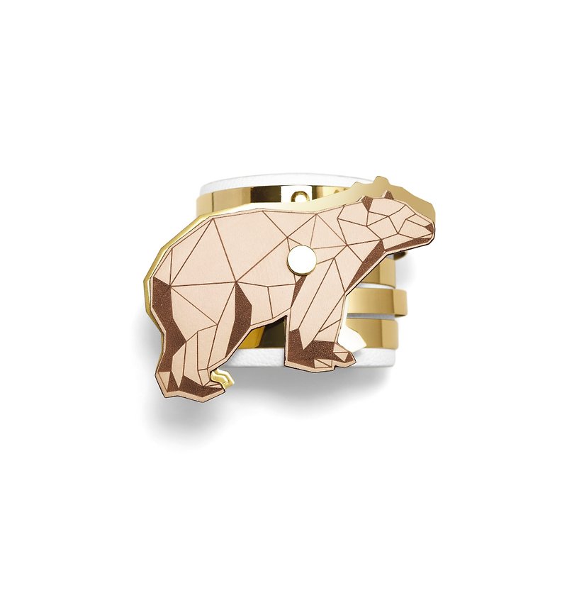 NoBeing animal kingdom-Polar bear leather laser cut bracelet - Bracelets - Genuine Leather Multicolor