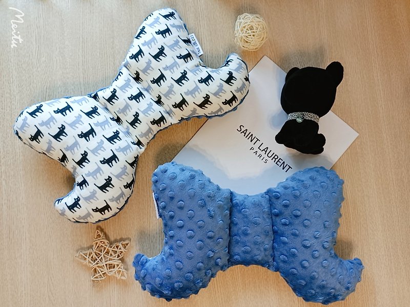 [Baby Pillow] Gentleman Cat | Two-layer yarn bean velvet pillow washable neck pillow stroller pillow Miyue gift box - Baby Gift Sets - Cotton & Hemp 