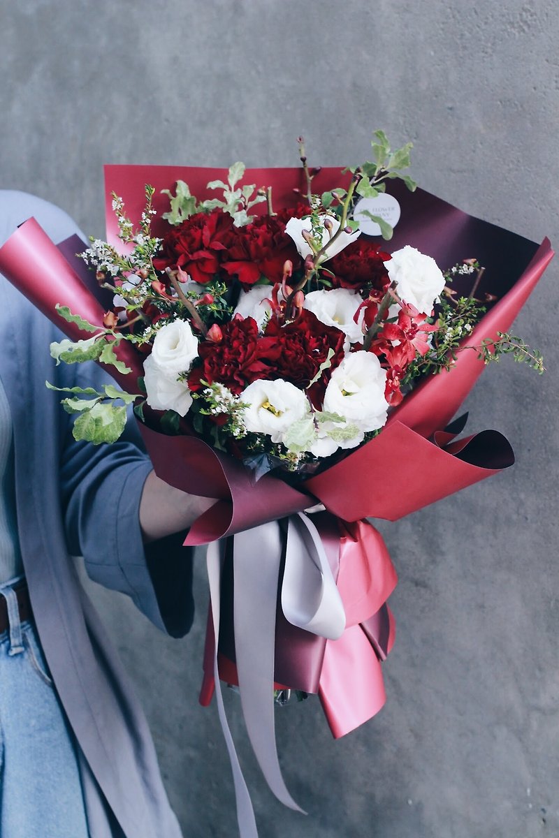 Flower Bouquet!![Wise Goddess-Athena] Valentine's Day Flower Bouquet Proposal - ช่อดอกไม้แห้ง - พืช/ดอกไม้ สีแดง