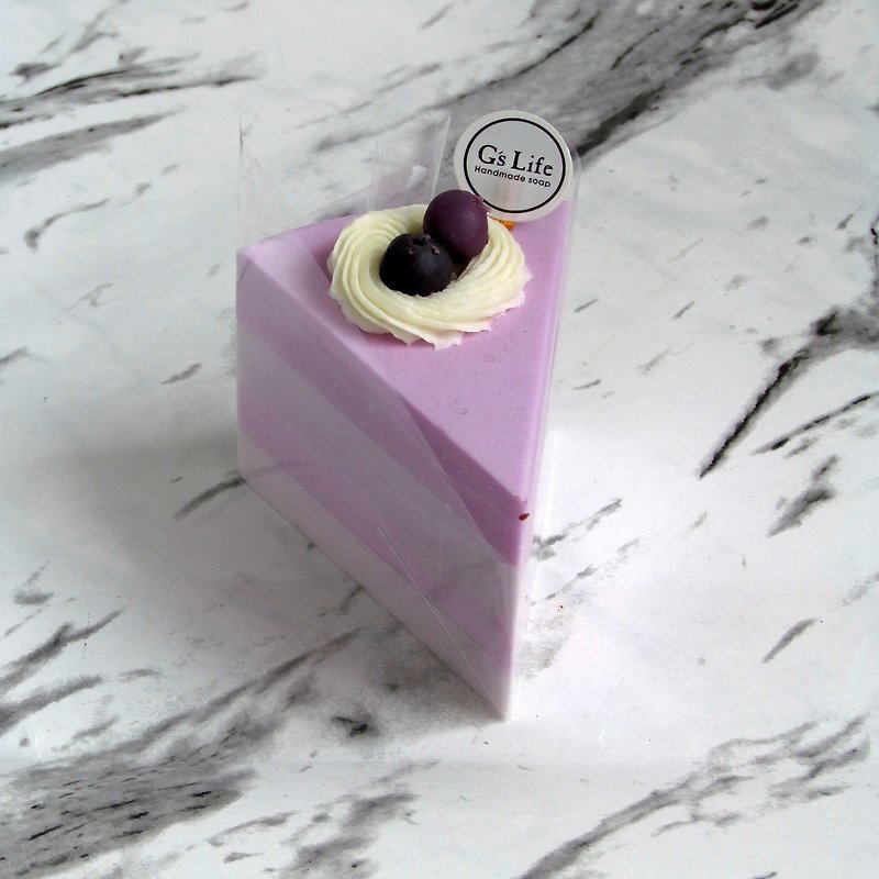 Slice cake soap gift box ─ slightly sour blueberries - Body Wash - Plants & Flowers Purple