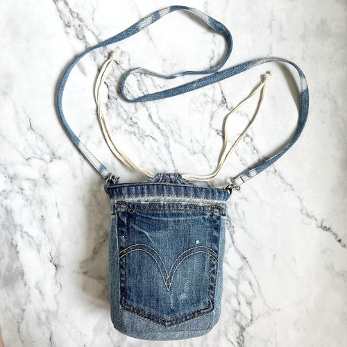 牛布院 Denim Yard (客製) 牛仔褲改造圓桶索繩斜孭袋