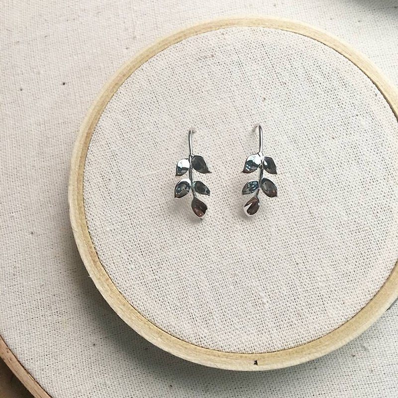 Sterling Silver Earrings & Clip-ons Silver - Olive leaf earrings