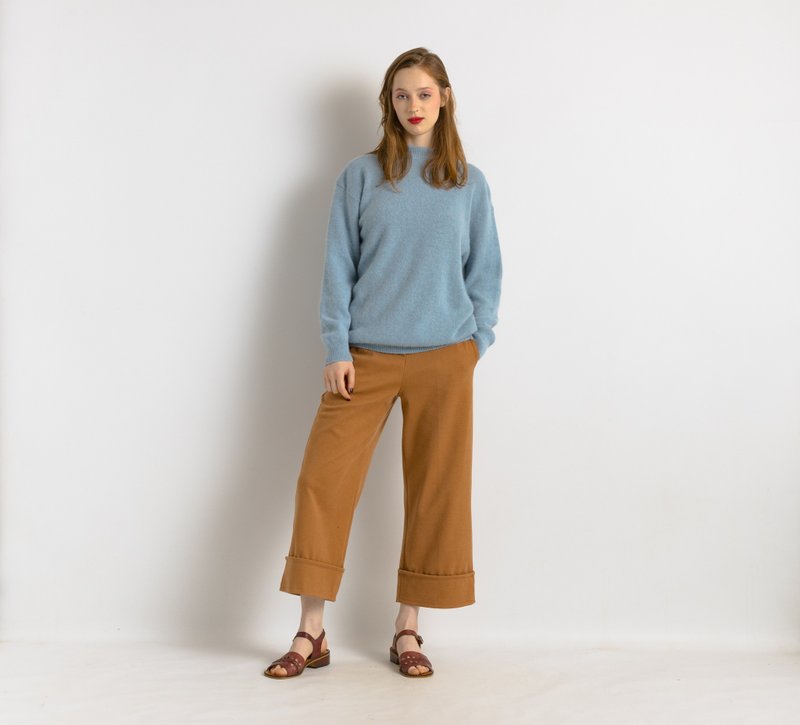 90s Angora Wool sweater, hipster blue crewnek sweater 7838 - 女毛衣/針織衫 - 羊毛 藍色