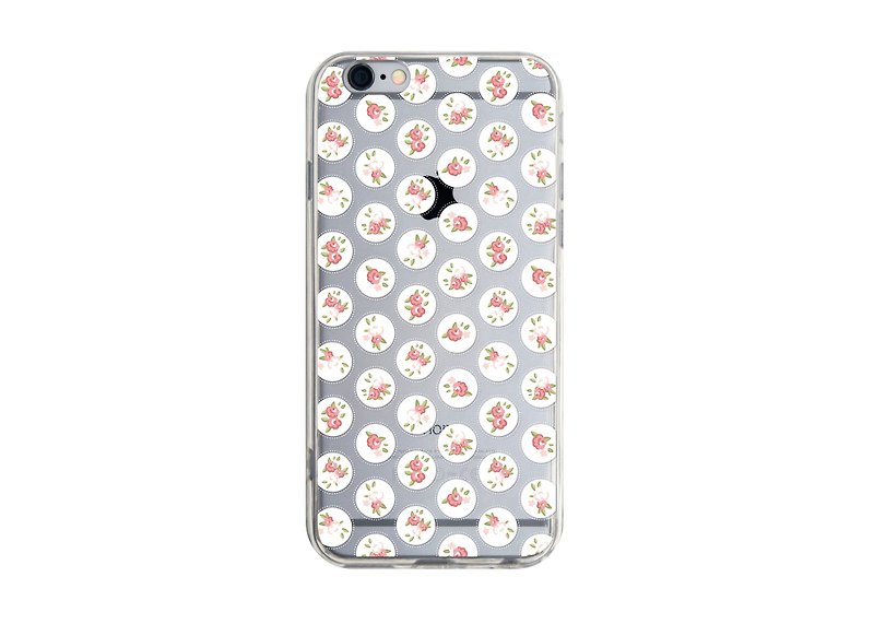 迷你花朵 透明手機殼 iPhone13 Pro Max XS三星華為 PCTP-JN45-3 - 手機殼/手機套 - 塑膠 粉紅色