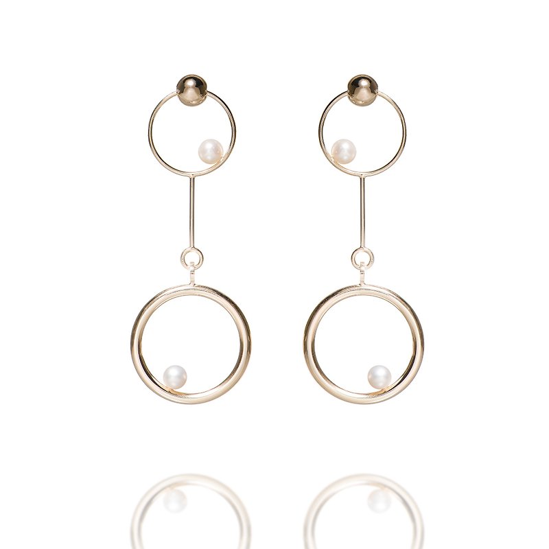 French elegant drop earrings (free ear clips available) - ต่างหู - โลหะ ขาว