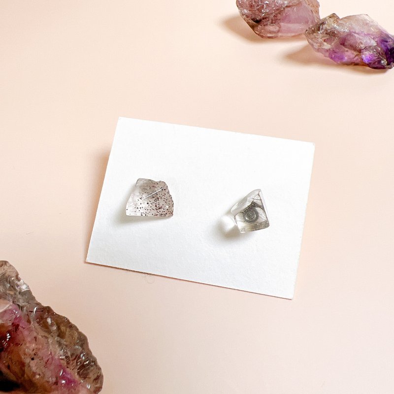 超高頻率水晶 超七耳環 天然石 水晶耳環 飾品 - 耳環/耳夾/耳骨夾 - 水晶 多色