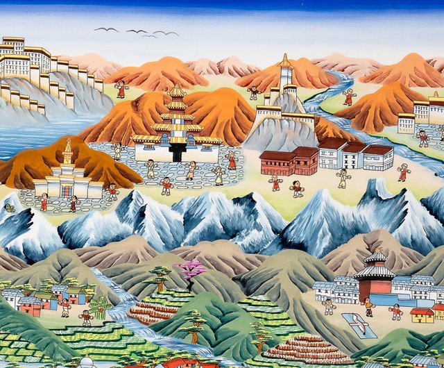 静かな谷の風景画 – 自然の抱擁による穏やかな美 - A29748 - ショップ