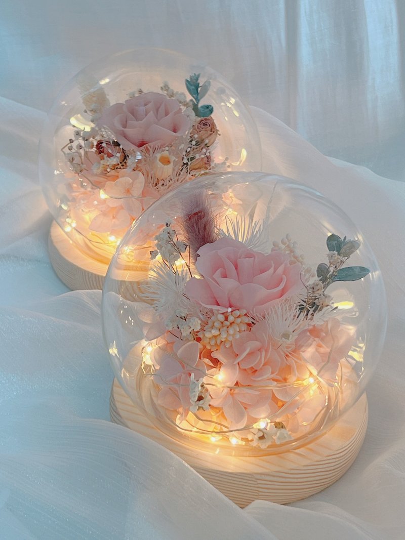 莫蘭迪 客製花禮  永生花  玻璃盅 - 乾燥花/永生花 - 植物．花 