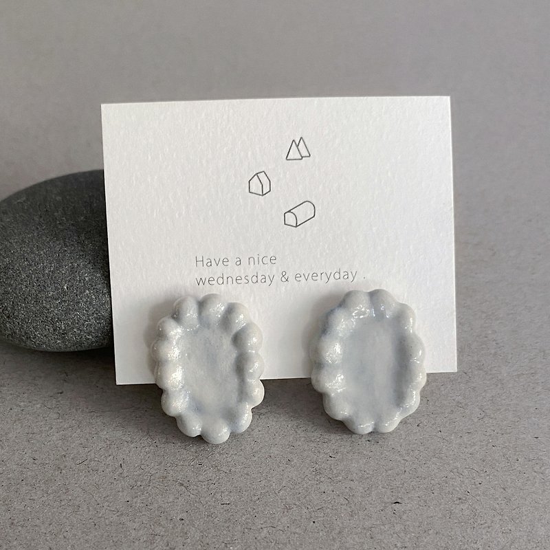 Floating Flowers | Wubai Engraved Flower Earrings - Earrings & Clip-ons - Porcelain White