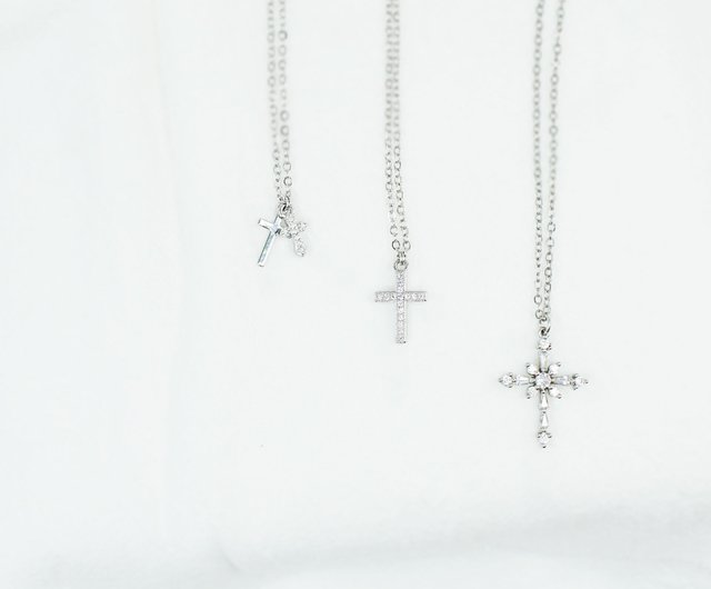 White gold baptism deals necklace