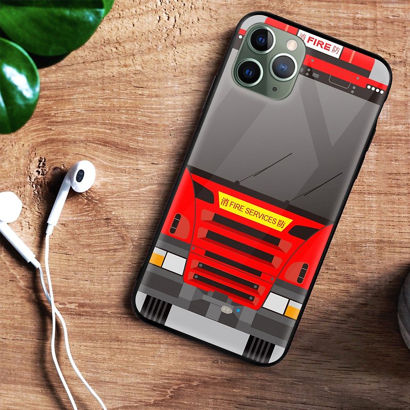 香港消防車亮面手機殼iPhone13 14 Pro Max 三星華為 PCAM101B - 手機殼/手機套 - 塑膠 紅色