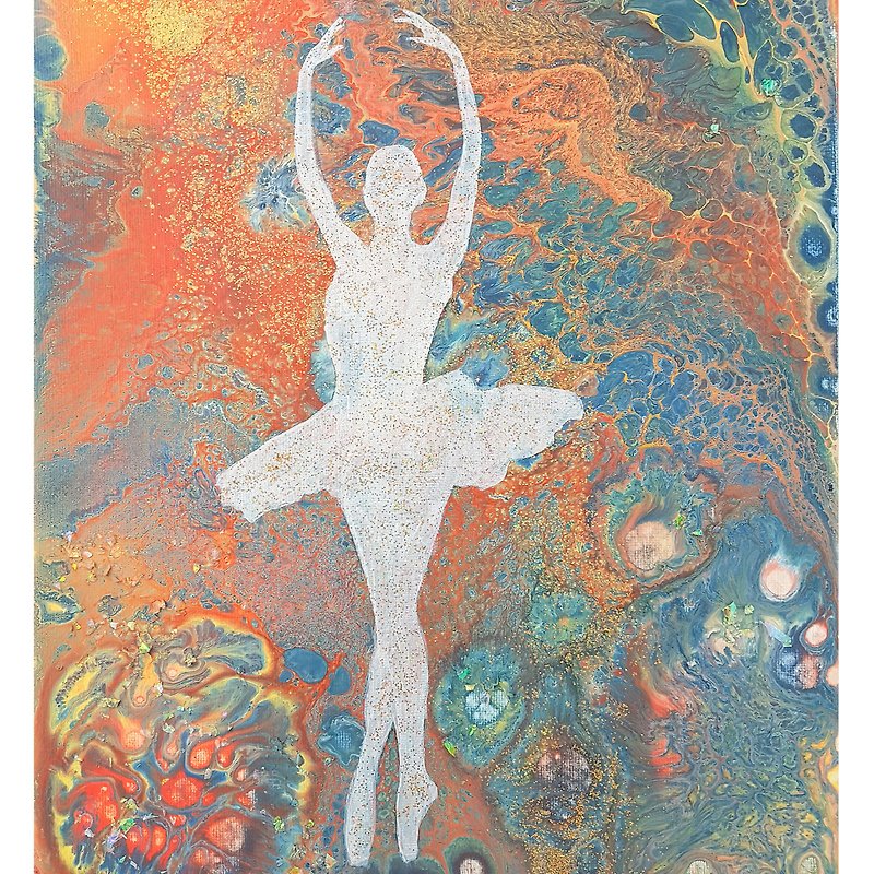 Ballerina Painting Feminine Figurative Nude Original Art Rumba Dance Petticoat - Posters - Other Materials Multicolor