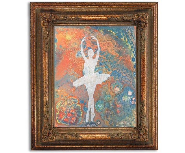 絵画　踊る女性 Amazon.co.jp: アートデコレーション油絵フライングバレエ