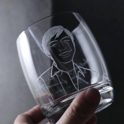 MSA玻璃雕刻 320cc【肖像杯】(寫實版)客製威士忌杯