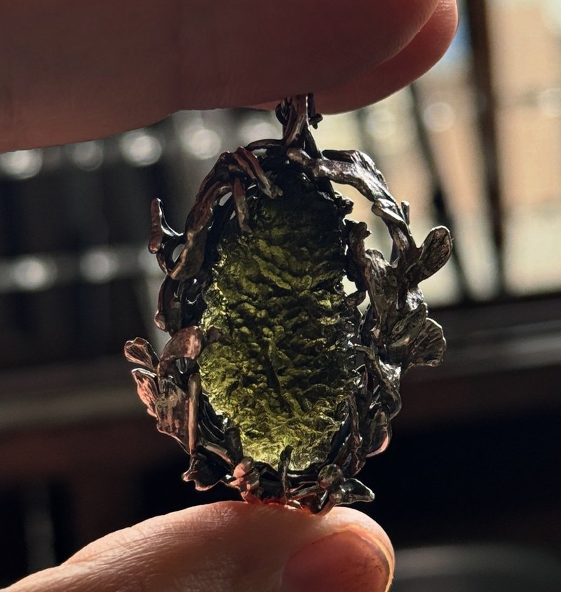 Moldavite / 捷克隕石 / 徐徐森林 - 項鍊 - 半寶石 綠色