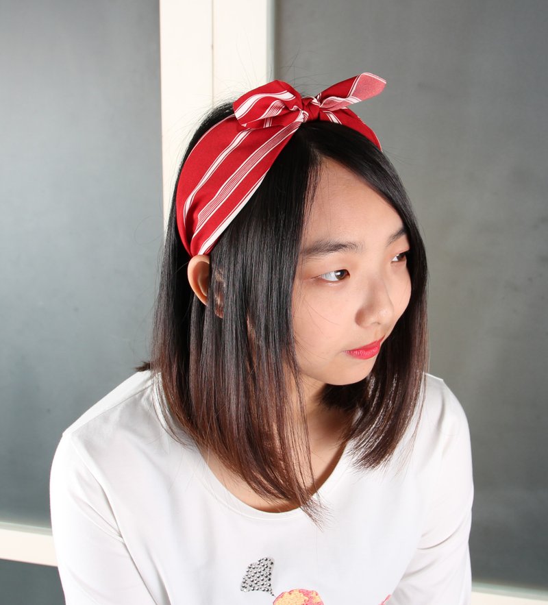 Striped knotted wide headband - ที่คาดผม - ไฟเบอร์อื่นๆ 