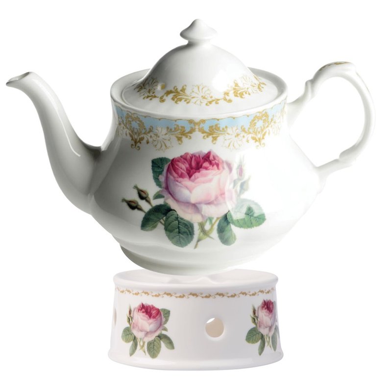 英國 RK | Vintage Roses 古典玫瑰園 天空粉藍1000ml 花茶壺組 - 茶壺/茶杯/茶具 - 瓷 藍色