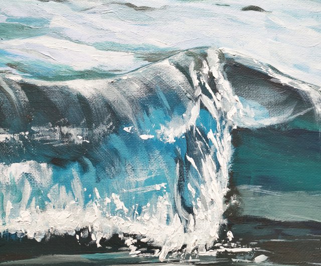 海の波の絵画アクリルキャンバス風景アート海潮風海洋自然