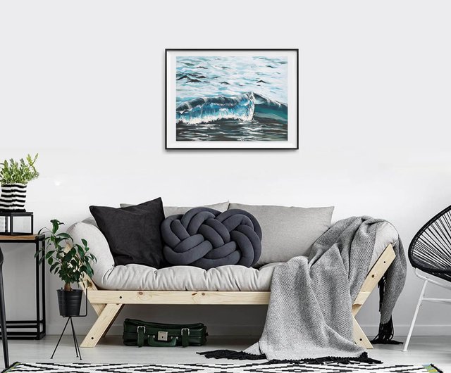 海の波の絵画アクリルキャンバス風景アート海潮風海洋自然