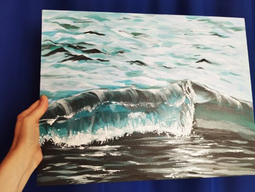 波の絵アクリル画です。 Amazon.co.jp: 絵画 アクリル画 原画 海 砂浜 波 テクスチャー