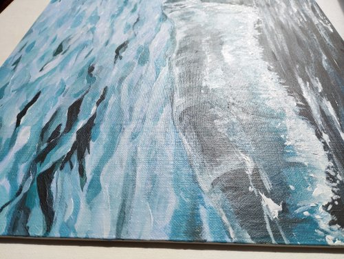 波の絵アクリル画です。 海の波の絵画アクリルキャンバス風景アート海潮風海洋自然