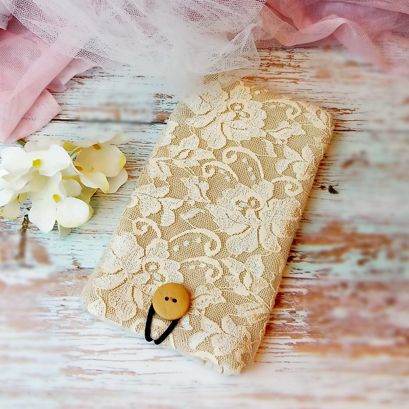 Customized phone bag, mobile phone bag, mobile phone protective cloth cover such as Lace series (P-239) - Phone Cases - Cotton & Hemp Gold