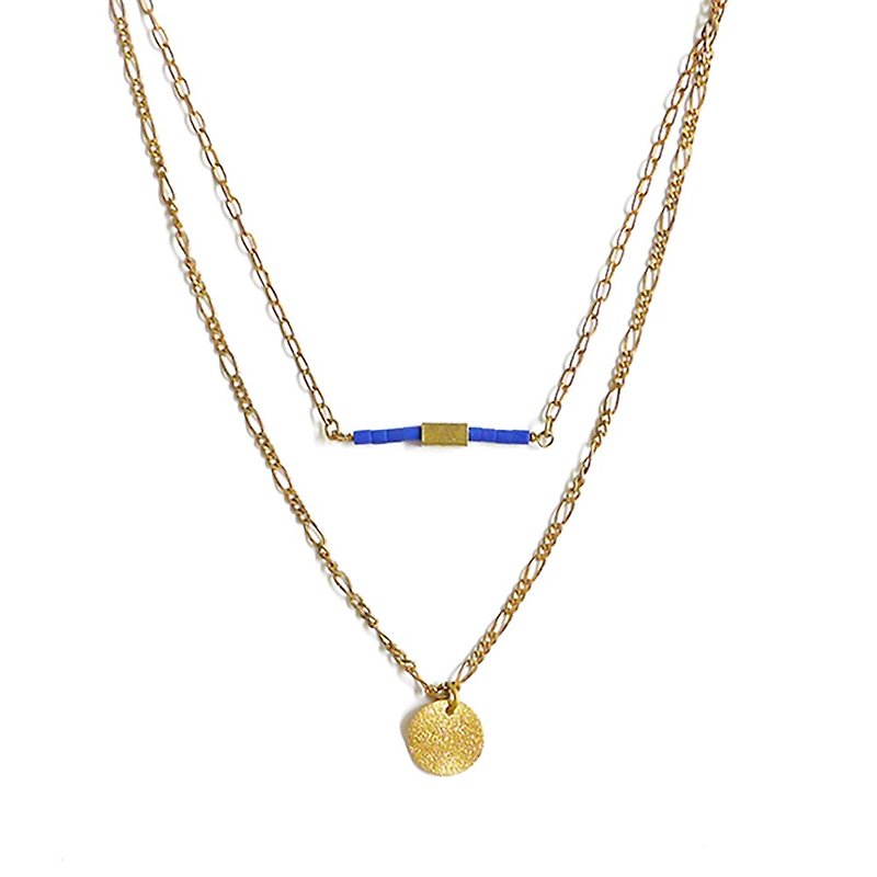 Ficelle | handmade brass natural stone bracelet | - Necklaces - Gemstone 