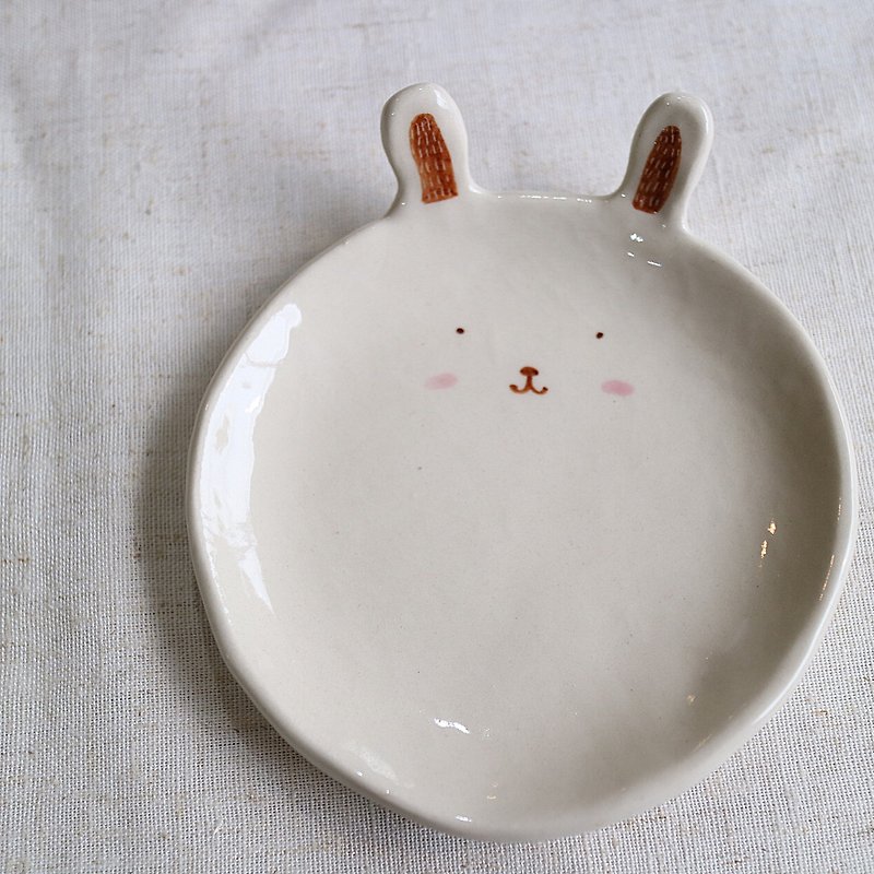 Rabbit plate - จานเล็ก - ดินเผา 