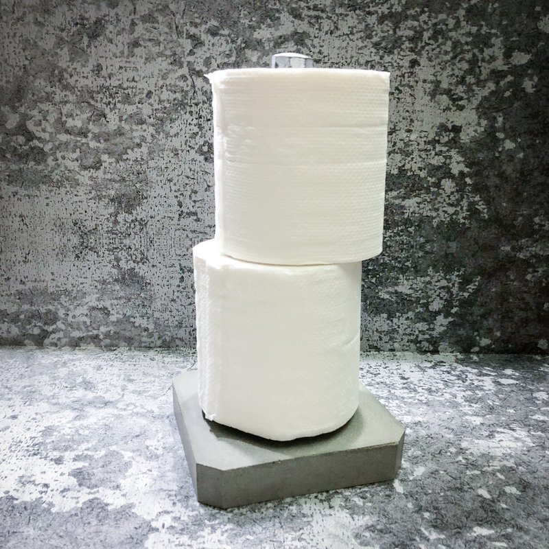 Industrial wind roll toilet paper roll tissue holder - กล่องทิชชู่ - ปูน สีเทา