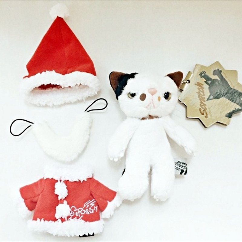 [Christmas Edition] SCRATCH, Japan caught cat fluffy doll charm _ brown ear 13cm - ของเล่นเด็ก - วัสดุอื่นๆ สีนำ้ตาล