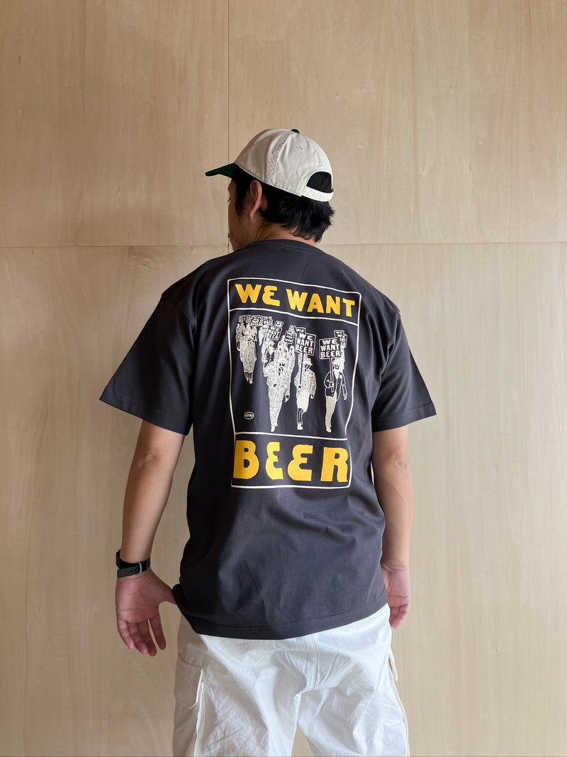 予約WE WANT BEER Tシャツスミ2025 - 女 T 恤 - 棉．麻 黑色