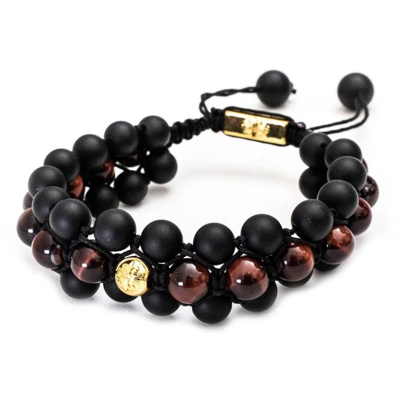 [Assassins] (right Brown) Taiwan original 14K gold Bronze black agate bracelet crystal bracelet jewelry - Bracelets - Copper & Brass Brown