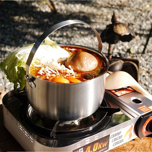 仙德曼 SADOMAIN 【露營必備】戶外露營鍋具不鏽鋼湯鍋菜盆鍋具9件組