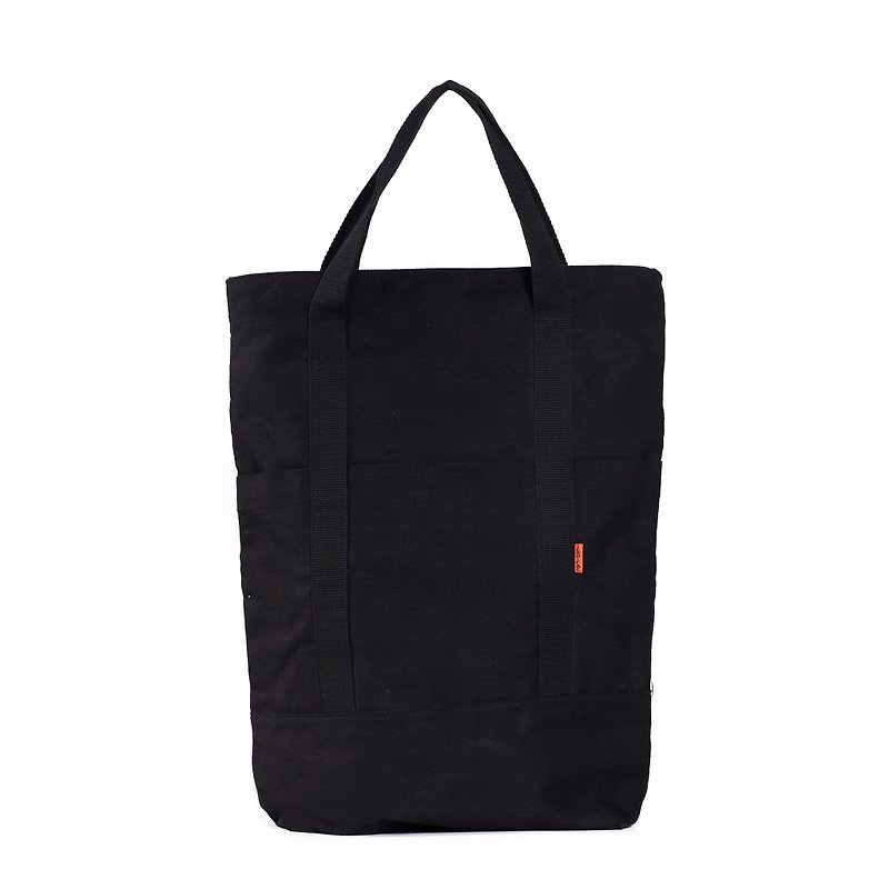 BLACK WIDESIDE : BACKPACK AND TOTE BAG - กระเป๋าเป้สะพายหลัง - วัสดุอื่นๆ สีดำ