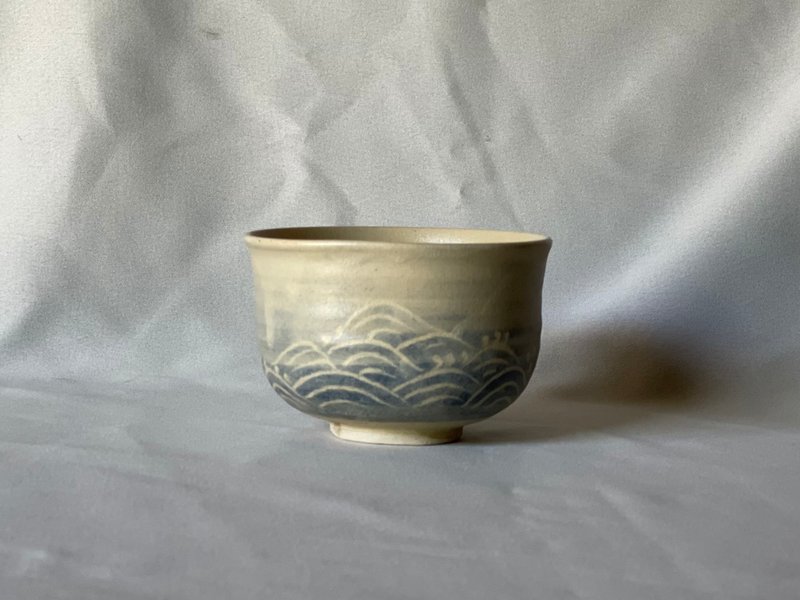 抹茶茶碗　海 - 碗 - 陶 藍色