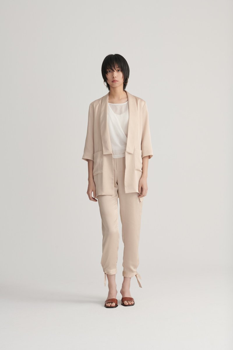 Shan Yong 五分袖寬鬆造型西裝外套(兩色) - 女裝西裝外套/大衣 - 其他材質 